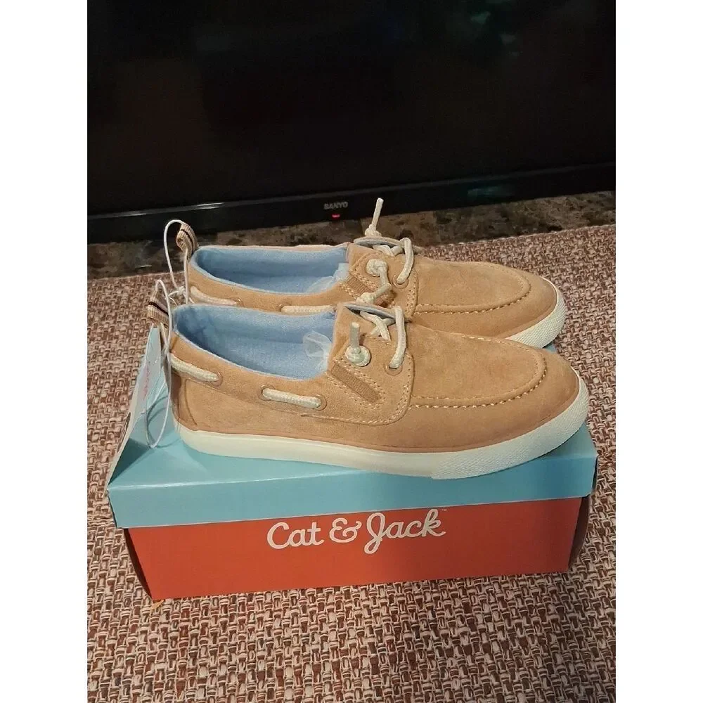 Cat & Jack Reece Boys Slip On Shoes Beige Size 13 New With Box